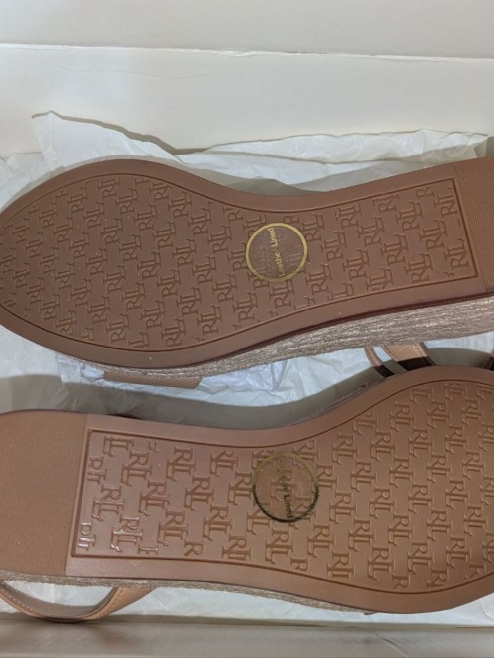 Lauren Ralph Lauren Leona Espadrille Platform Wedge Sandal US Size 9.5 - Picture 10 of 13